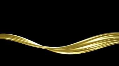 Kalın, altın bir sıvı. 3d illüstrasyon, 3d canlandırma.