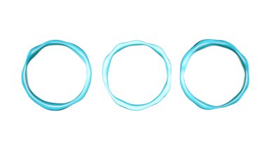 Beyaz arka planda izole edilmiş yuvarlak su halkası. 3d illüstrasyon