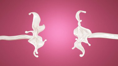 Bir damla krema. 3d illüstrasyon, 3d canlandırma.