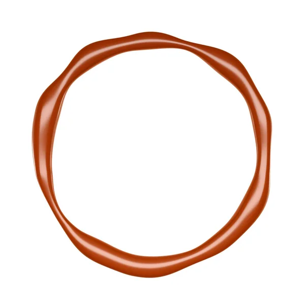 Το δαχτυλίδι είναι μια σταγόνα σοκολάτας. 3D απεικόνιση, 3d απόδοση — Φωτογραφία Αρχείου