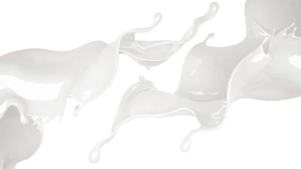 Éclaboussure de liquide blanc épais. Illustration 3d, rendu 3d . — Photo