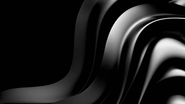Чорний фон з драпірованою тканиною. 3d ілюстрація, 3d візуалізація . — стокове фото