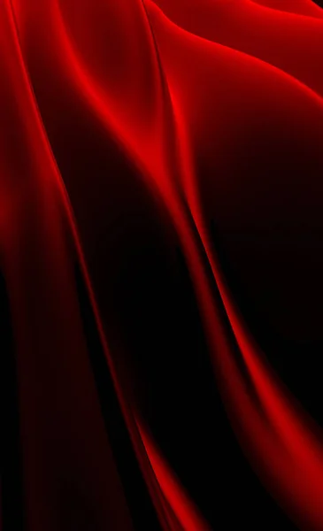 Luxueux fond de tissu drapé rouge. Illustration 3d, rendu 3d . — Photo