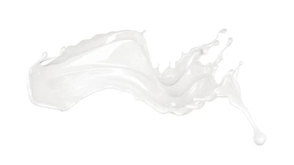 Splash of thick white liquid. 3d illustration, 3d rendering. — Stock Photo, Image