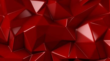 Şık kırmızı kristal arka plan. 3d illüstrasyon, 3d canlandırma.