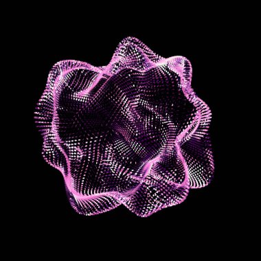 Mor parıltılı güzel bir siyah arkaplan. 3d illüstrasyon, 3d canlandırma.