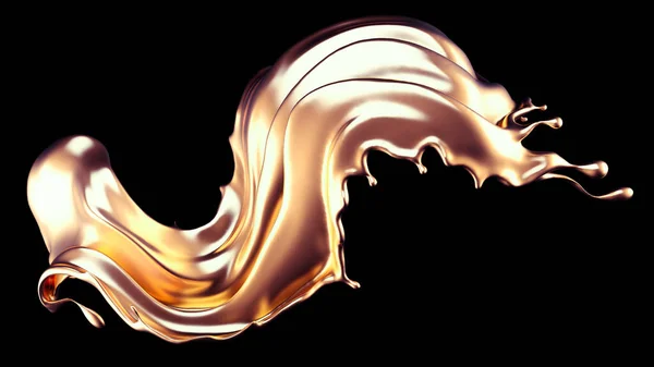 Mystiska, mystiska, lyxiga stänk av guld. 3D-illustration, 3D-återgivning. — Stockfoto