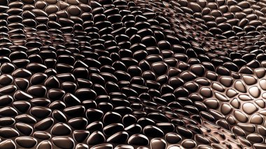 Deri desenli, gümüş renkli bir arka plan. 3d illüstrasyon, 3d canlandırma.