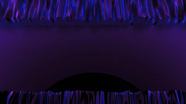 Fundo de tecido de cortinas roxo de luxo. Ilustração 3d, renderização 3d . — Fotografia de Stock