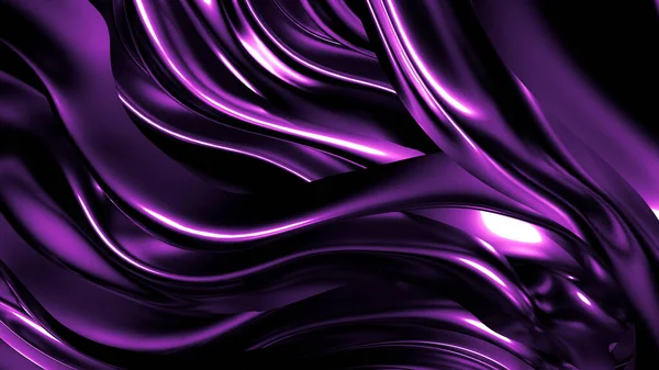 Elegant elegant lila mörk bakgrund med veck, våldtäkter och virvlar. 3D-illustration, 3D-återgivning. — Stockfoto