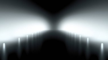 Işık ve yol eşliğinde soyut bir arkaplan. 3d illüstrasyon, 3d canlandırma.