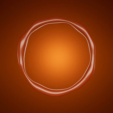 Yüzük bir parça çikolata. 3d illüstrasyon, 3d canlandırma.