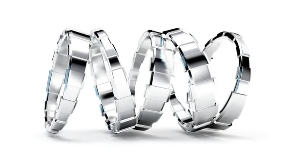 Zilveren armband, kralen, juwelen. 3d illustratie, 3d weergave. — Stockfoto