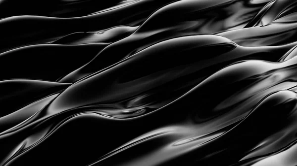 Luksusowy czarny drapery tło tkaniny. Ilustracja 3D, renderowanie 3D. — Zdjęcie stockowe