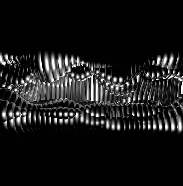 Чорний стильний металевий чорний фон з лініями та хвилями. 3d ілюстрація, 3d візуалізація . — стокове фото