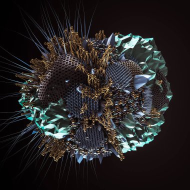 Soyut form. 3d illüstrasyon, 3d canlandırma.