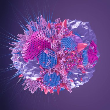 Soyut form. 3d illüstrasyon, 3d canlandırma.