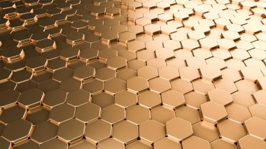 Altın arkaplan ve değerli formlar. 3d illüstrasyon, 3d canlandırma.