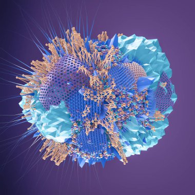 Soyut form. 3d illüstrasyon, 3d canlandırma.