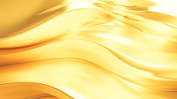 Golden smooth background. 3d illustration, 3d rendering. — Stock Photo, Image