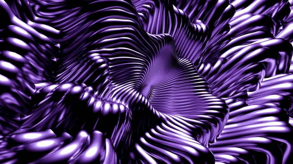 Stylové kovově fialové černé pozadí s liniemi a vlnami. 3D ilustrace, 3D vykreslování. — Stock fotografie