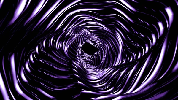 Snygg metallic lila svart bakgrund med linjer och vågor. 3D-illustration, 3D-återgivning. — Stockfoto
