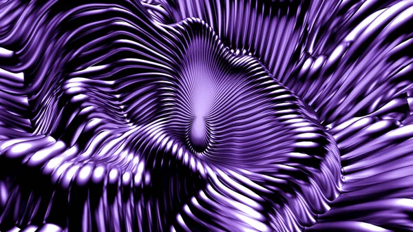 Elegante fundo preto roxo metálico com linhas e ondas. Ilustração 3d, renderização 3d . — Fotografia de Stock