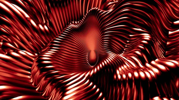 Stylish red metallic black background with lines and waves. 3d illustration, 3d rendering.