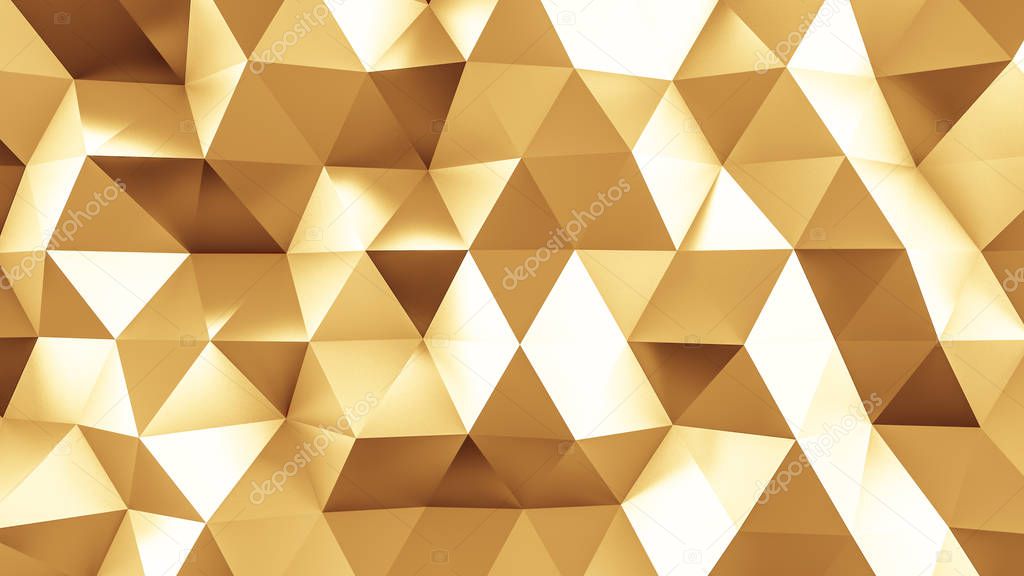 Golden crystal background. 3d illustration, 3d rendering.