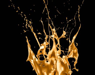 Altın sarısı arka plan. 3d illüstrasyon, 3d canlandırma.