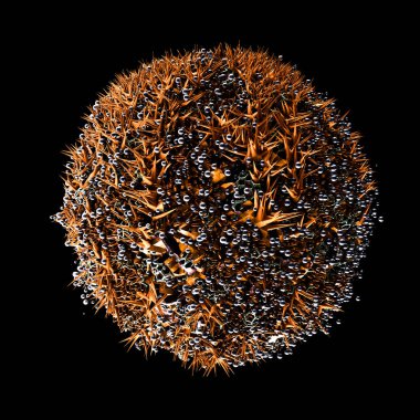 Soyut balon parçacığı. 3d illüstrasyon, 3d canlandırma.