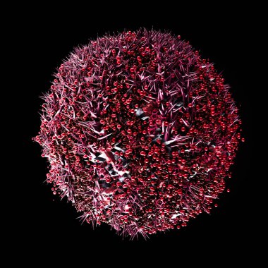 Soyut balon parçacığı. 3d illüstrasyon, 3d canlandırma.