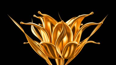 Altın sarısı arka plan. 3d illüstrasyon, 3d canlandırma.