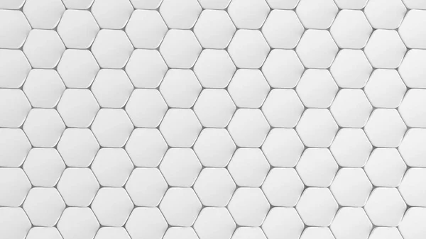Vit hexagon bakgrund. 3D-illustration, 3D-återgivning. — Stockfoto