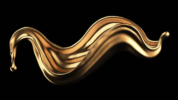 Misterioso, místico, luxuoso espirro de ouro. Ilustração 3d, renderização 3d . — Fotografia de Stock