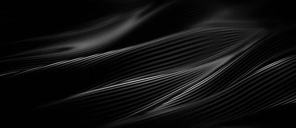Lusso nero drappeggio sfondo tessuto. Illustrazione 3d, rendering 3d . — Foto Stock