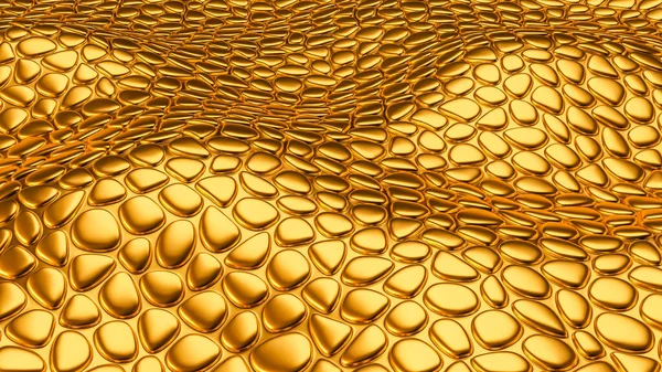 Lusso sfondo dorato con texture in pelle. Illustrazione 3d, rendering 3d . — Foto Stock