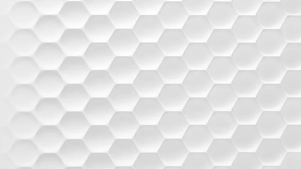 Fondo de hexágono geométrico blanco en panal. Ilustración 3d, representación 3d . — Foto de Stock