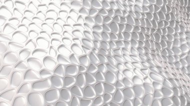 Deri desenli, gümüş renkli bir arka plan. 3d illüstrasyon, 3d canlandırma.