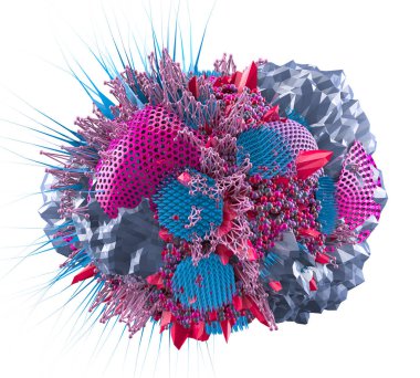 Soyut form. 3d illüstrasyon, 3d canlandırma.
