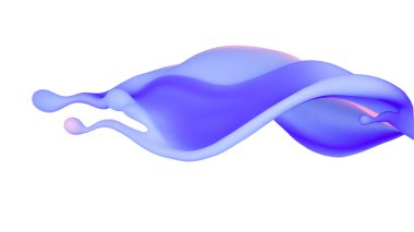 Çok renkli bir sıvı ya da boya serpintisi. 3d illüstrasyon, 3d görselleştirme.