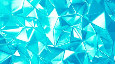 Güzel gök mavisi kristal arka plan. 3d illüstrasyon, 3d canlandırma.