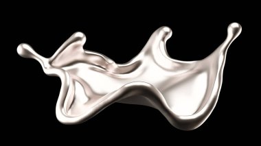 Gizemli, güzel, lüks altın sıçraması. 3d illüstrasyon, 3d canlandırma.