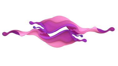 Çok renkli bir sıvı ya da boya serpintisi. 3d illüstrasyon, 3d görselleştirme.