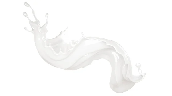 Splash of thick white liquid. 3d illustration, 3d rendering. — Stock Photo, Image