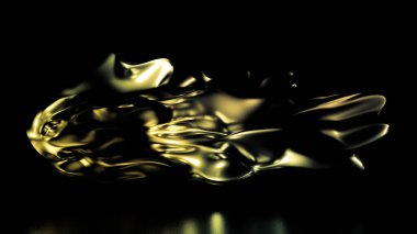 Pliseli, kıvırcık saçlı, güzel sarı-yeşil arka plan. 3d illüstrasyon, 3d canlandırma.