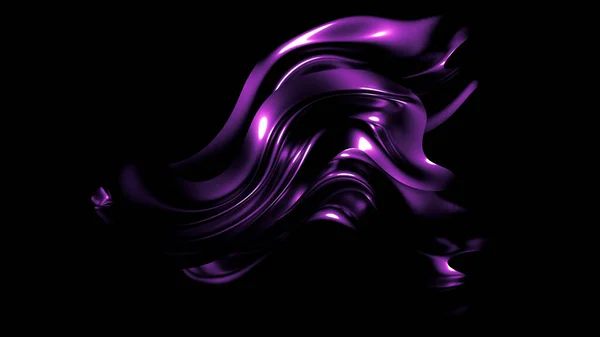 Κομψό μοβ σκούρο φόντο με πιέτες, κουρτίνες και στροβιλίσματα. 3D απεικόνιση, 3d απόδοση. — Φωτογραφία Αρχείου