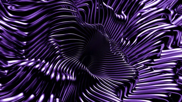 Elegante fundo preto roxo metálico com linhas e ondas. Ilustração 3d, renderização 3d . — Fotografia de Stock