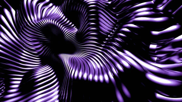 Elegante fundo preto roxo metálico com linhas e ondas. Ilustração 3d, renderização 3d . — Fotografia de Stock