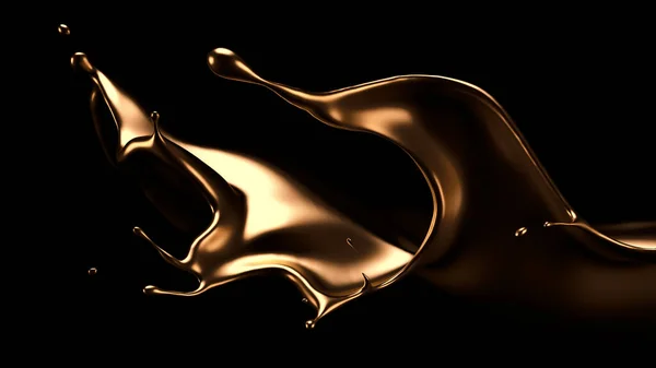 Розкішний, таємничий, вінтажний, абстрактний сплеск рідкого золота — стокове фото